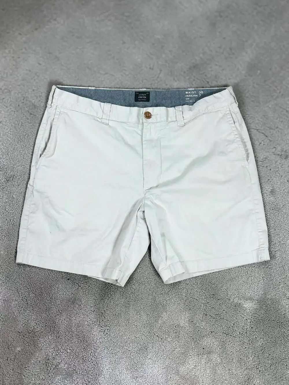 J. Crew beige chino shorts waist 35 inseam 7